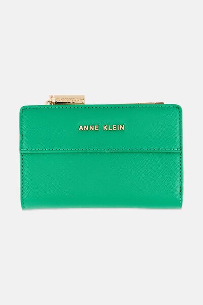 Anne Klein Women Brand Logo Slim Bifold Wallet, Green