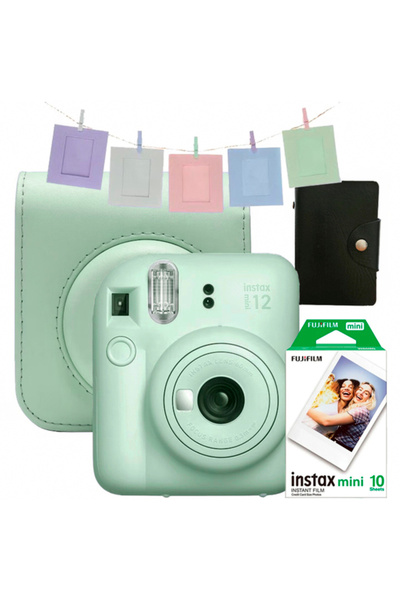 Fujifilm Комплект за фотоапарат за моментални снимки Instax Mini 12 Mega - ор...