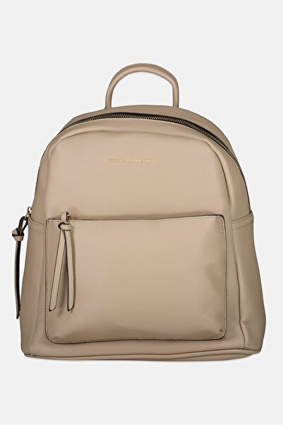 French Connection Women Brand Logo Backpack, Mushroom Grey