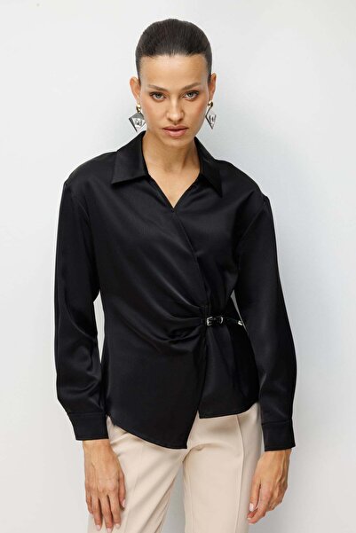 Ekol Kemer Detaylı Büzgülü Bluz