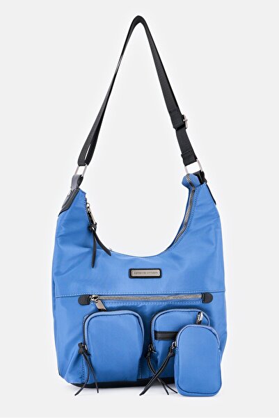 Adrienne Vittadini Women Brand Logo Handbag With Pouch, Slate Blue