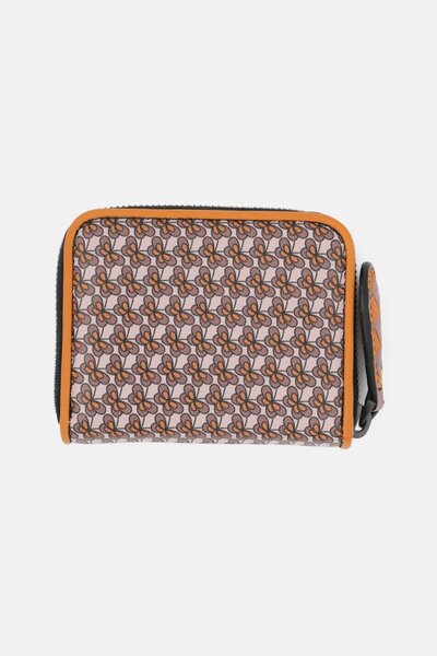 Bottega Veneta Women Printed Leather Wallet 10 L x 9 H x 2 W cm, Orange Combo