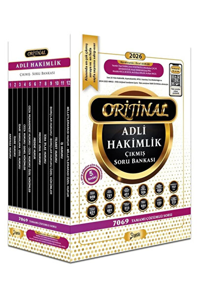 Yetki Yayıncılık Yetki Yayınları 2026 Adli Hakimlik Orijinal Çıkmış Soru Bank...