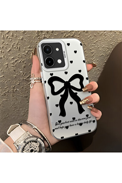 Hontinga حافظة هاتف Vivo Y28 متوافقة مع حافة السيليكون الصلبة ومضادة للسقوط م...