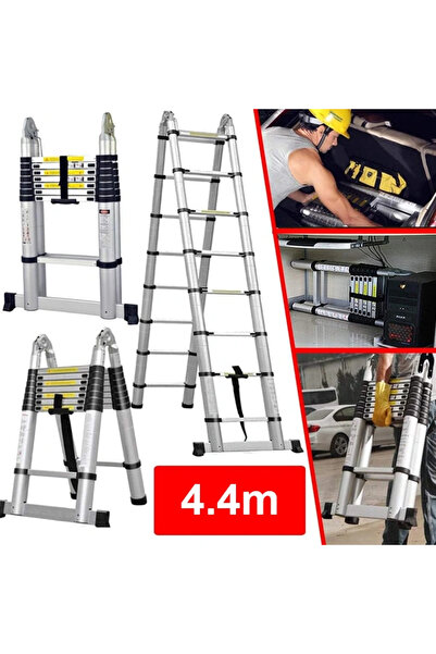 SMANIA LadMax™ telescopic folding aluminum ladder 220–440 cm