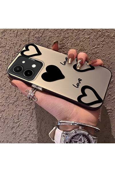 CHICASELUX حافظة هاتف من السيليكون ذات حافة صلبة ومضادة للسقوط على شكل قلب مت...