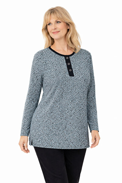 Mutlu City Women's Floral Print Round Neck Relaxed Fit Combed Cotton Blouse f...