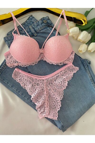 Gold Night Women's Lace Piece Rope Detailed Supported B Wired Padded Soft Bra...