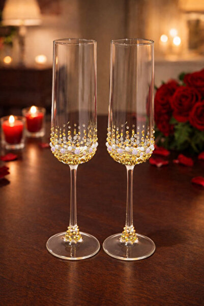 Paşabahçe 2Pcs Pearl Detailed Handcrafted Decorated Elegant Glass Presentatio...