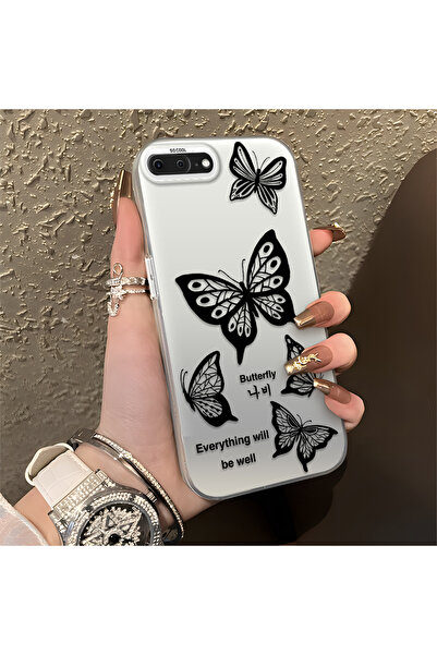 Hontinga حافظة هاتف آيفون 8 بلس متوافقة مع الحافة السيليكونية الصلبة والمضادة...