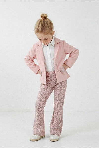 Magu Κοριτσίστικο Σετ Βαμβάκι τεμαχίων: Πουδρένιο Μπουφάν, Πουκάμισο και Παντ...