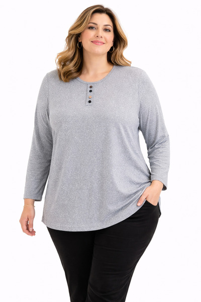 Mutlu City Plus Size Mother's Combed Cotton Blouse 405