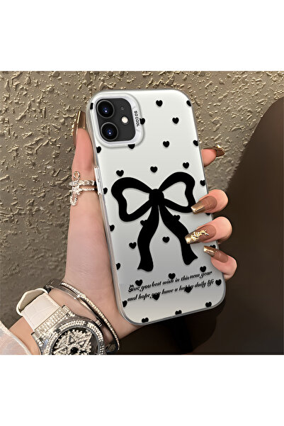 Hontinga iPhone 12 Mini Compatible Silicone Edge Hard Back Anti-Fall Phone Ca...