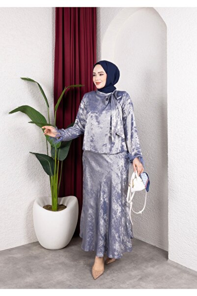 Elif Artar Meva etekli takım lacivert