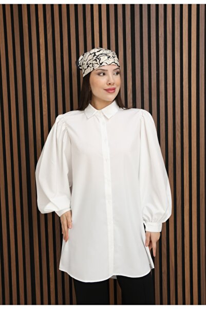 MODAELA Μακρύ πουκάμισο με μανίκια μπαλόνι