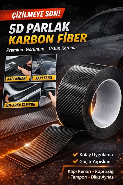 Efe Toys 🚗 5D KARBON FİBER ARAÇ KORUMA BANDI Çizilmelere SON! Aracına Sporti...