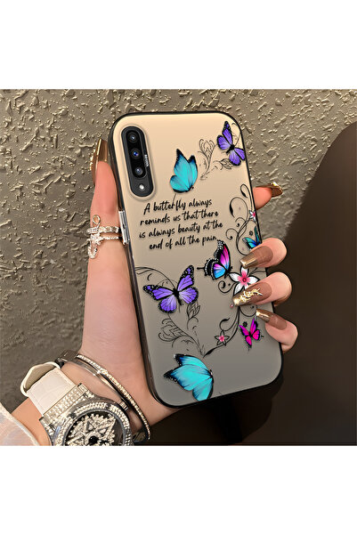 Hontinga حافظة هاتف سامسونج جالاكسي A50 متوافقة مع الحافة السيليكونية الصلبة ...