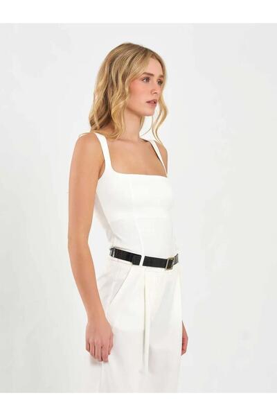 Lefon Γυναικεία μπλούζα με τετράγωνο λαιμόκοψη και τιράντες 071857