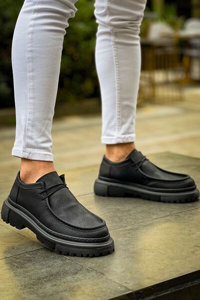 Mhoda Shoes RLX-2404 Castle Ανδρικά κλασικά παπούτσια με κορδόνια CST - Μαύρα