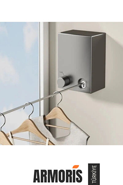 Armoris #Çamaşırİpi Geri Çekilebilir Katlanabilir Paslanmaz Balkon Banyo Duva...