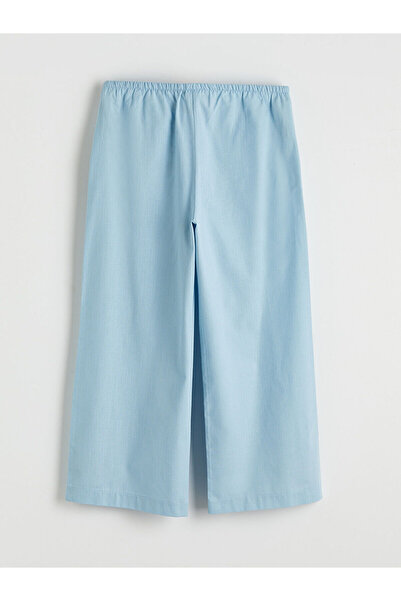 LC Waikiki Pantaloni pentru fete poplin cu talie elastică albastră