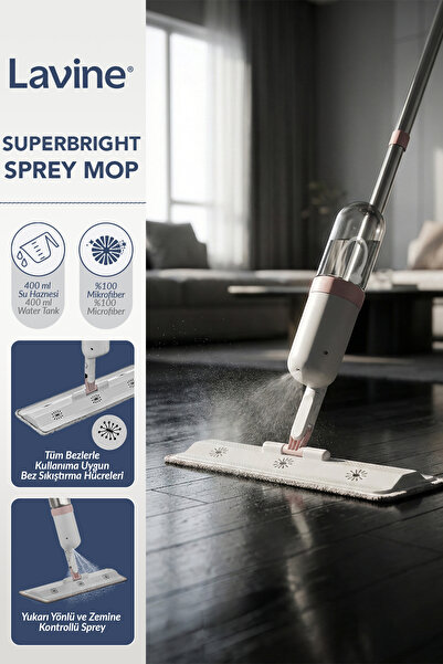 obido Lavine Sprey Mop Temizlik Seti Cırtlı Mikrofiber Bez YUKARI YÖNLÜ KULLANIM