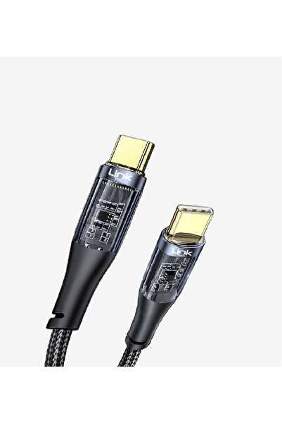 K670 Şeffaf 130cm 100W Tip-C → Tip-C Data Kablosu