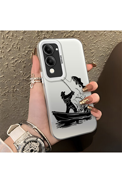 Hontinga حافظة هاتف Vivo Y04 متوافقة مع حافة السيليكون الصلبة ومضادة للسقوط ع...