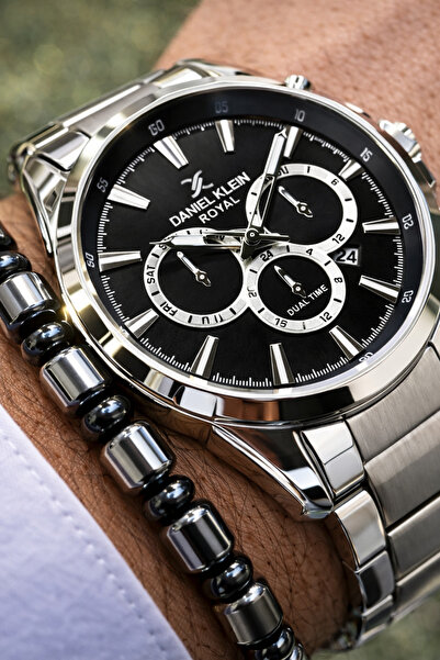 Daniel Klein Brand Original Men's Wristwatch – Silver Color Black Dial- Steel...