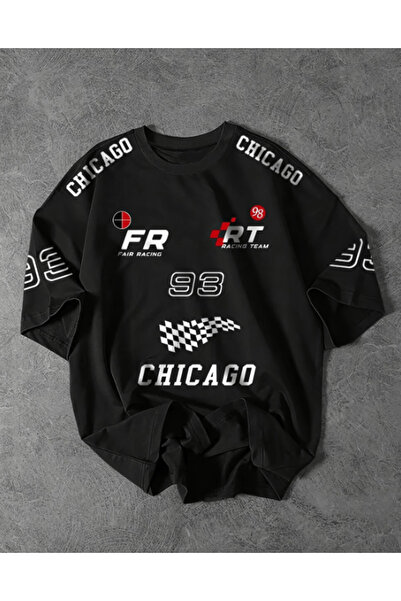 gencerco Racing Tasarım Baskılı Premium Oversize T-shirt