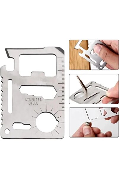 BGA 11’in 1 Hayatta Kalma Kartı Paslanmaz Çelik Cüzdan Tipi Çok Fonksiyonlu a...