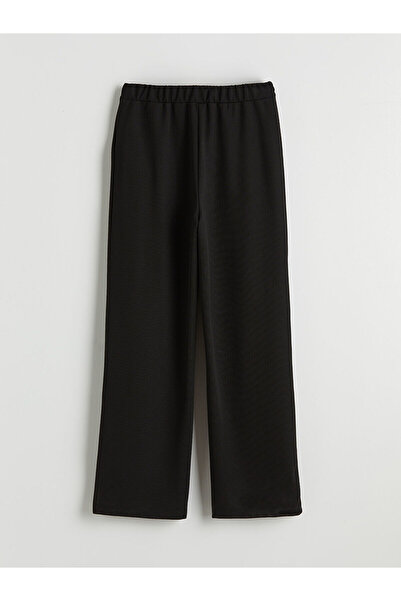 LC Waikiki Pantaloni negri cu picior larg pentru fete detaliu la cataramă
