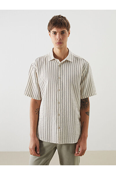 LC Waikiki Peak New Season Regular Fit Short Sleeve Striped Men's Shirt