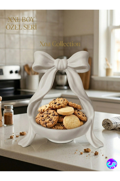 XOA Collection Özel Seri XXL Fiyonk Askılı Kurabiyelik ve Dekoratif Kase