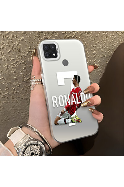 Hontinga حافظة هاتف OPPO A15S متوافقة مع CR7 منقوش من السيليكون ذات حافة صلبة...