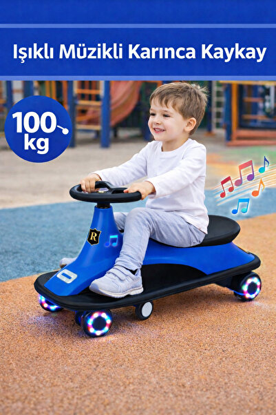 TOHA Royal Karınca Kaykay Işıklı & 12 Müzikli - 100 Kg Taşıma Kapasiteli Swin...