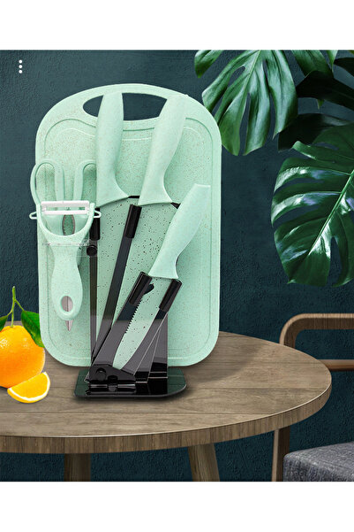 OEM Set de cutite profesionale 7 piese, Cu suport si foarfeca, Lame ascutite,...