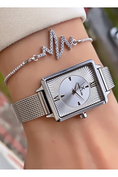 Daniel Klein Silver Color Steel Case Mesh Thin Cord Original Women's Wristwat...