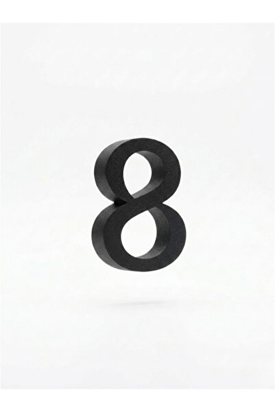 Leerybee Door Apartment Number 5 cm Black Adhesive 3D Printing No - 8 Eight