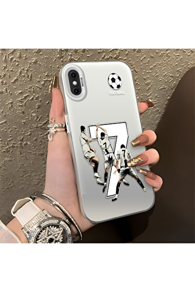 Hontinga iPhone X Compatible Silicone Edge Hard Back Anti-Fall Phone Case Cr7...