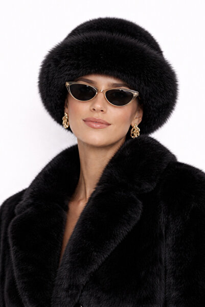 FUREVER FASHION Premium Real Fur Hat Women's Winter – Coffee/Black/Ecru/White...