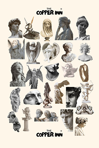 The Copper Inn مجموعة ملصقات فنية للنحت مكونة من 27 قطعة، ملصقات لاصقة للهاتف...