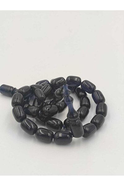 ALTUNTAŞ Master Crafted Parlemant Blue Fire Amber Praying Beads 8 * 12 mm Cap...