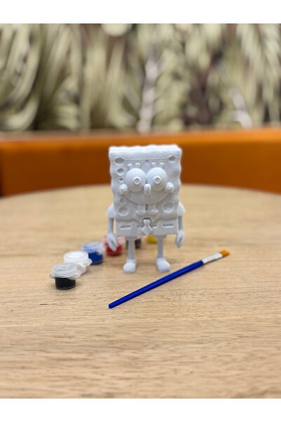 İ&G Çiçek ve Hobi evi 3D Baskı Sunger Bob figürü boyama seti 12cm-anahtarlık ...