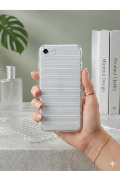 TECNOTREND iPhone 4/4GS Uyumlu Tırtıklı Basamaklı Tasarıma Sahip Şeffaf Silikon