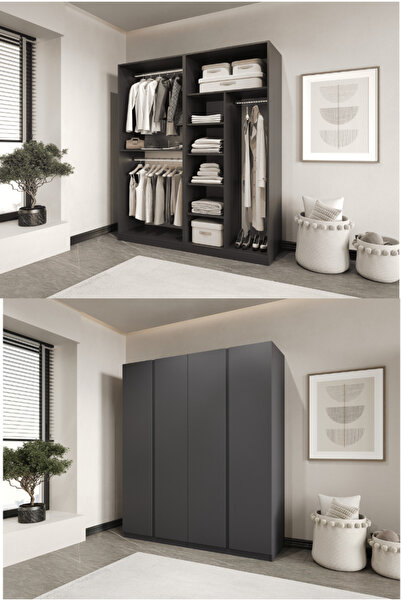 CANBAZ FURNİTURE Mira modüllü 4 MDF kapaklı %100 MDF(KURULUM DAHİL)
