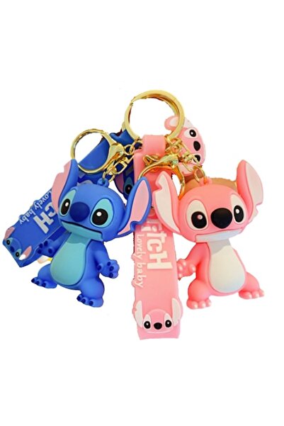 OEM Set of 2 Keychains, Silicone, Blue/Pink