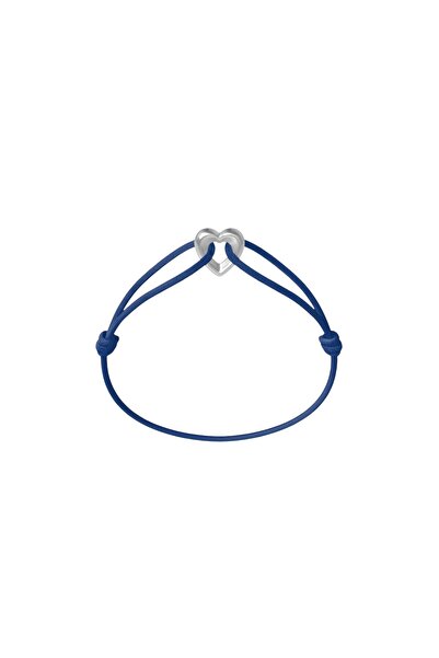 Wecord London Silver Heart Cord Bracelet