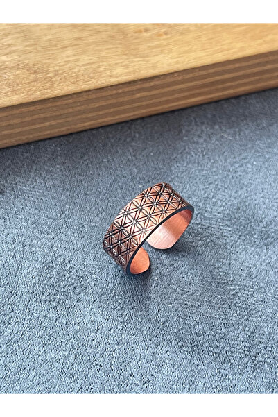 Rupen Kraft خاتم من النحاس النقي مصنوع يدويًا، خاتم من النحاس النقي قابل للتعديل