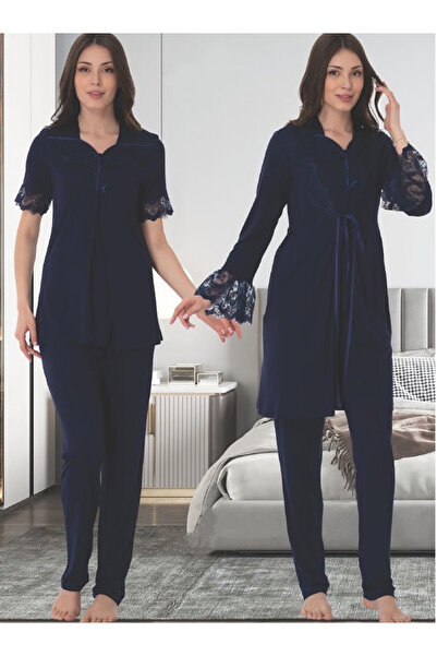 Effortt Dvina Maternity Pajama Set - Navy Blue